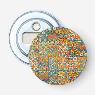 Abrebotellas Arte gráfico geométrico colorido de la antigüedad