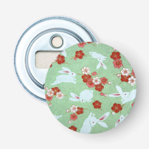 Abrebotellas Arte japonés: Sakuras verdes y conejos