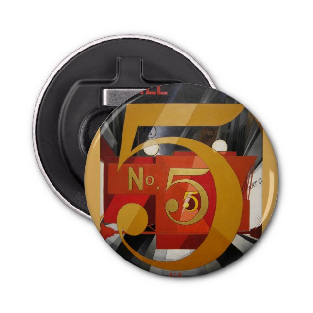 Abrebotellas Arte moderno Cubista Demuth Figura 5 en Oro (Anverso)