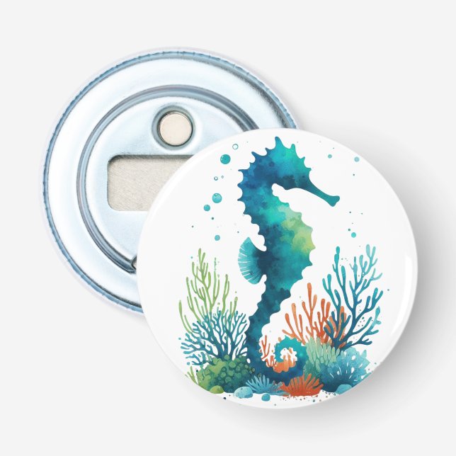 Abrebotellas arte náutico/de playa/caballito de mar costero (Anverso)