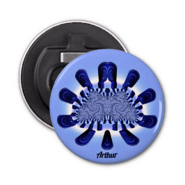 Abrebotellas ¡ARTHUR ~ CUTE! Sombros azul y blanco 3D fractal ~