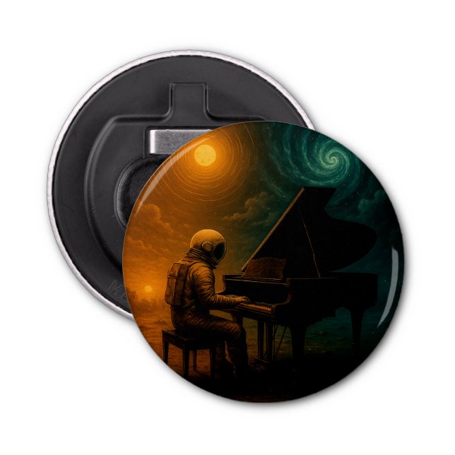 Abrebotellas Astronauta juega al piano en realidad dividida - s (Anverso)