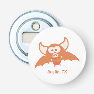 Abrebotellas Austin Texas Personalizado Naranja Bat