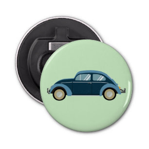 Abrebotellas auto retro azul fresco con escoria