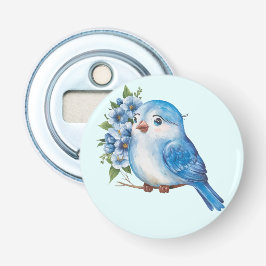 Abrebotellas Ave azul con flores