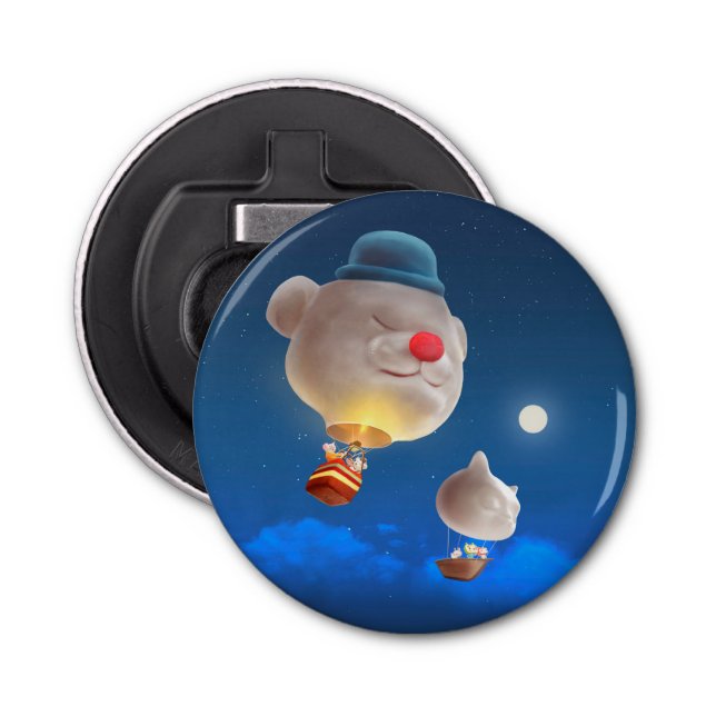 Abrebotellas Aventura con globo de cielo nocturno (Anverso)