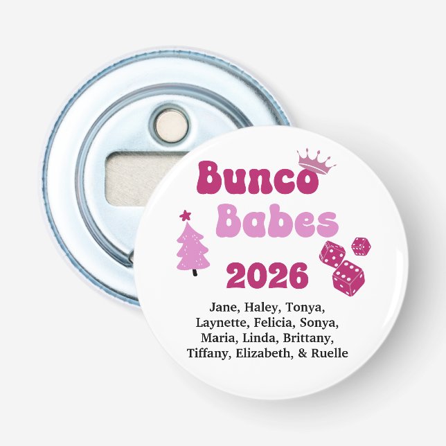Abrebotellas Babe Personalizada de Bunco (Anverso)