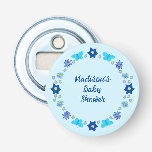 Abrebotellas Baby Shower Blue Baby Boy Butterflies and Flowers
