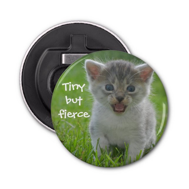 Abrebotellas Badass Cats - "Tiny but Fierce" Kitten (Anverso)