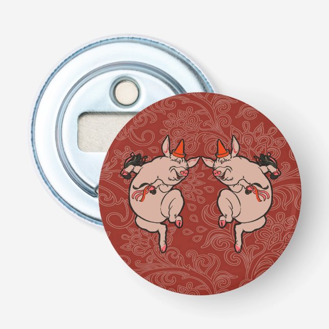 Abrebotellas Bailando con danza de antigüedades de cerdo (Anverso)