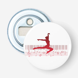 Abrebotellas Bailarín de ballet en un teclado    