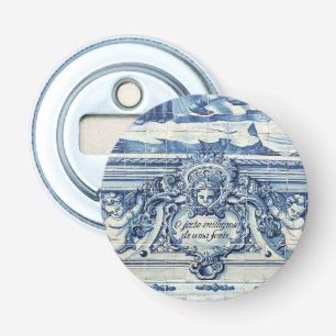 Abrebotellas Baldosas de pared azules y blancas de Portugal con