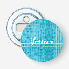 Abrebotellas Baldosas de vidrio azul bloques de vidrio mosaico 