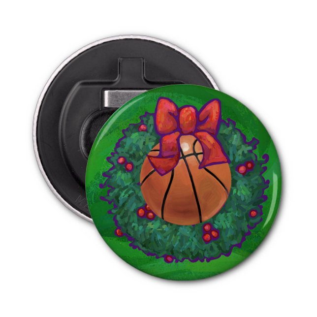 Abrebotellas Baloncesto en Wreath Navidades (Anverso)