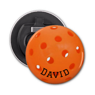 Abrebotellas Baloncesto naranja con nombre personalizado