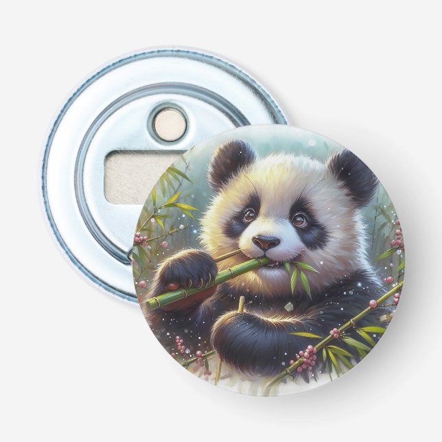 Abrebotellas Bambú de oso panda adorable (Anverso)