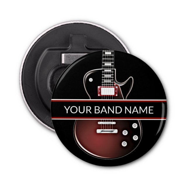 Abrebotellas Banda de nombres personalizada Merch Guitar Rock y (Anverso)