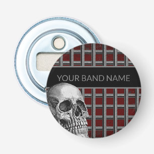 Abrebotellas Banda Merch Nombre Personalizado Skull Rock Música
