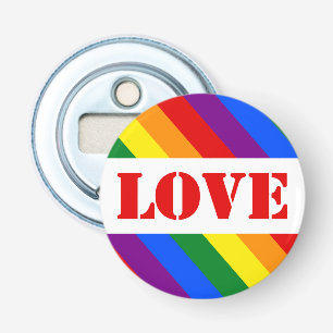 Abrebotellas Bandera arcoiris LGBTQ+ con amor por el mes del or