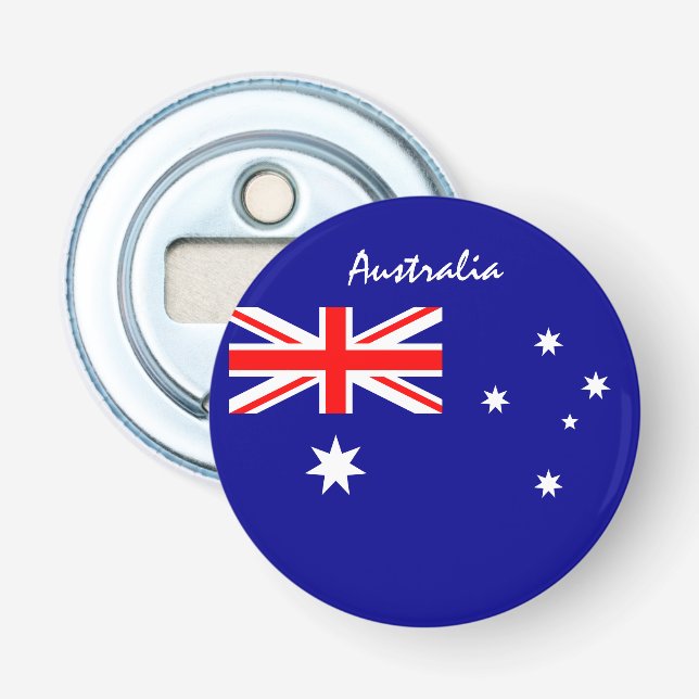 Abrebotellas Bandera australiana y Australia, fiesta Aussie /de (Anverso)