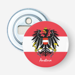 Abrebotellas Bandera austriaca, águila y fiesta austriaco/bebi
