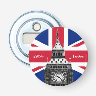 Abrebotellas Bandera británica y Big Ben - Hinchas británicos