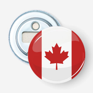 Abrebotellas Bandera canadiense redonda brillante