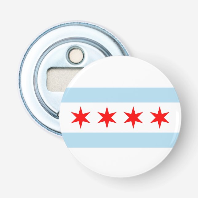 Abrebotellas Bandera de Chicago (Anverso)