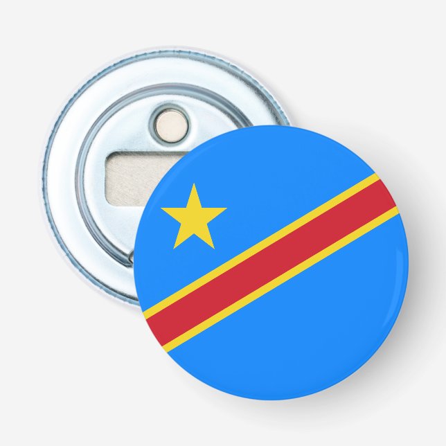 Abrebotellas Bandera de Congo Kinshasa (Anverso)