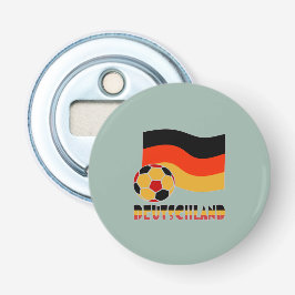 Abrebotellas Bandera de Deutschland con pelota de fútbol borde