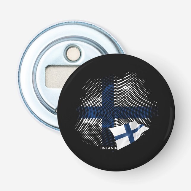 Abrebotellas bandera de Finlandia (Anverso)