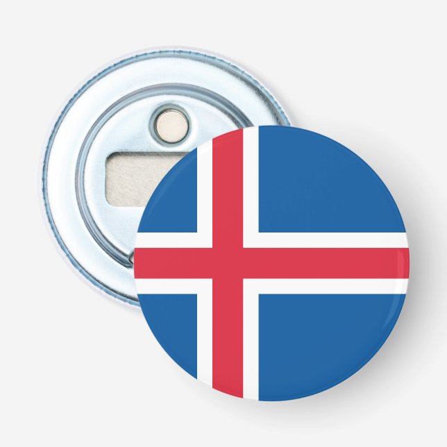 Abrebotellas Bandera de Islandia - (Anverso)