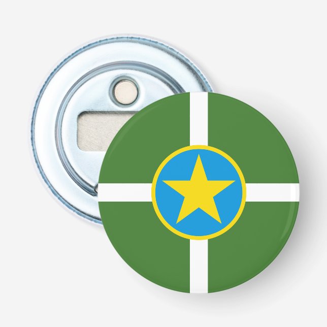 Abrebotellas Bandera de la ciudad de Jackson, Apertura de Botel (Anverso)