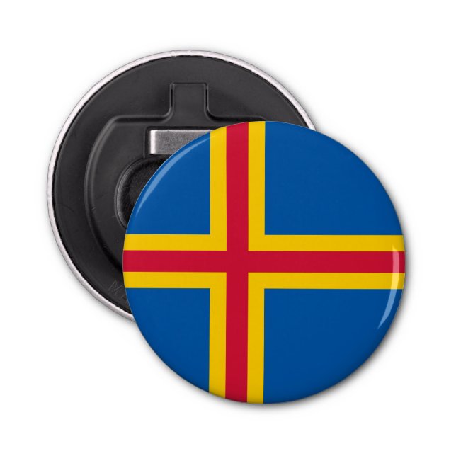 Abrebotellas Bandera de las Islas Åland (Anverso)