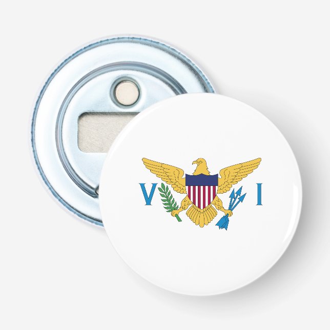 Abrebotellas Bandera de las Islas Vírgenes de Estados Unidos (Anverso)
