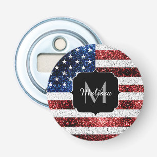 Abrebotellas bandera de los Estados Unidos azul rojo brillante 