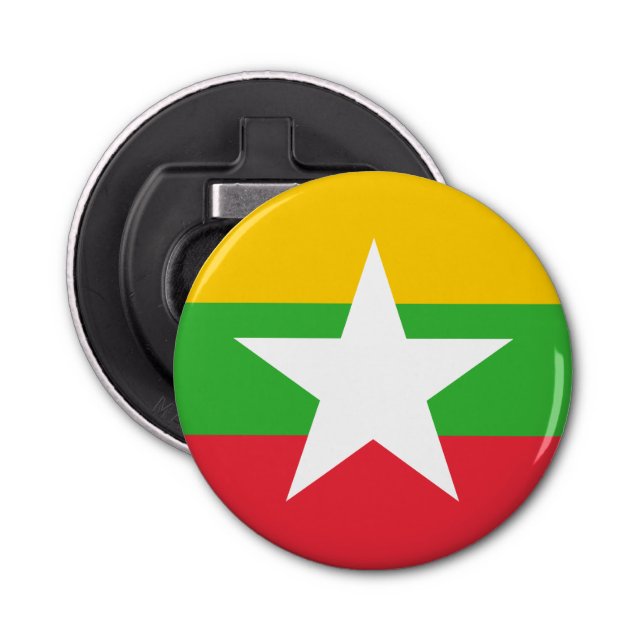 Abrebotellas Bandera de Myanmar (Anverso)