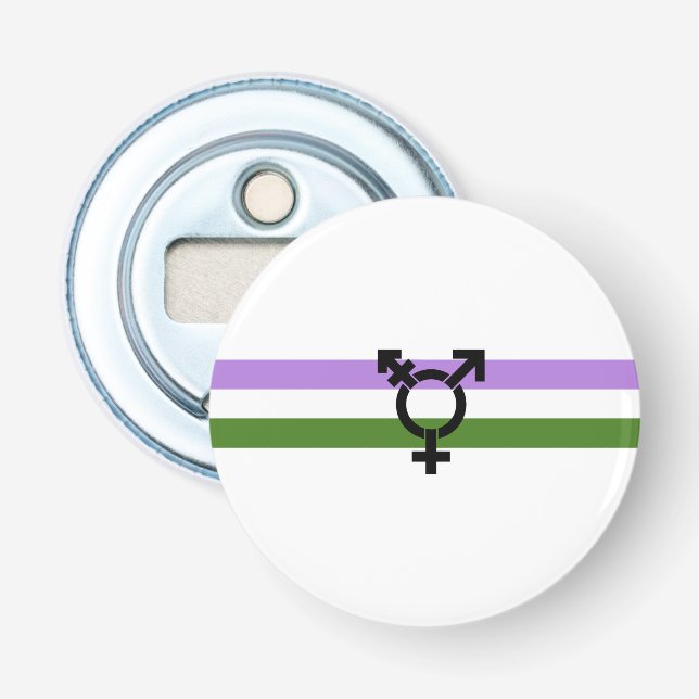 Abrebotellas Bandera de orgullo genderqueer (Anverso)