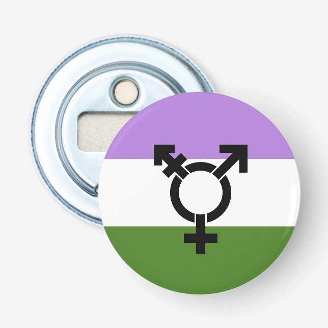 Abrebotellas Bandera de orgullo genderqueer (Anverso)