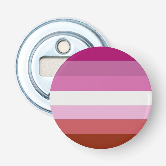 Abrebotellas Bandera de Orgullo Lesbiano (Anverso)