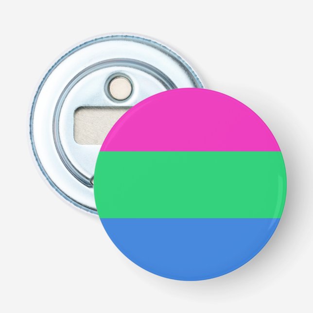 Abrebotellas Bandera de orgullo polissexual (Anverso)