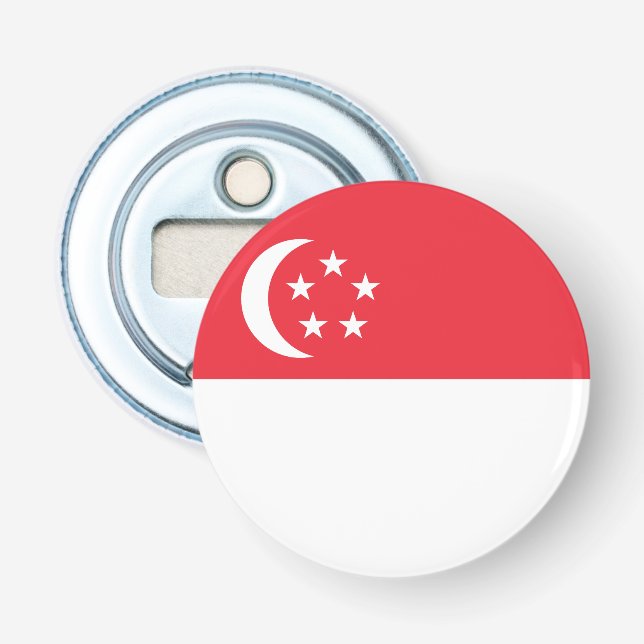 Abrebotellas Bandera de Singapur (Anverso)