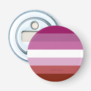 Abrebotellas bandera del orgullo lésbico femenino de SlipperyJo