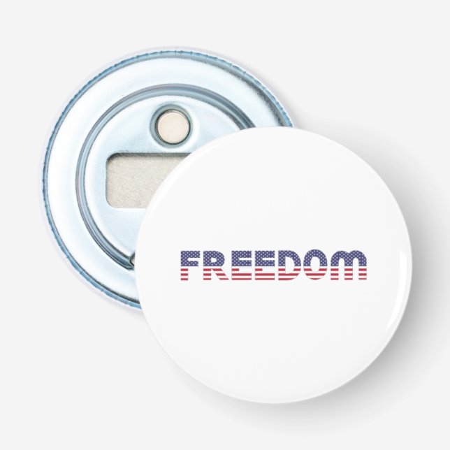 Abrebotellas Bandera estadounidense de la libertad para regalo  (Anverso)