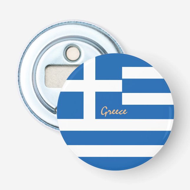 Abrebotellas Bandera griega y bebida deportiva/fiesta griego (Anverso)