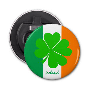 Abrebotellas Bandera irlandesa, fiesta de Clover e Irlanda/bebi