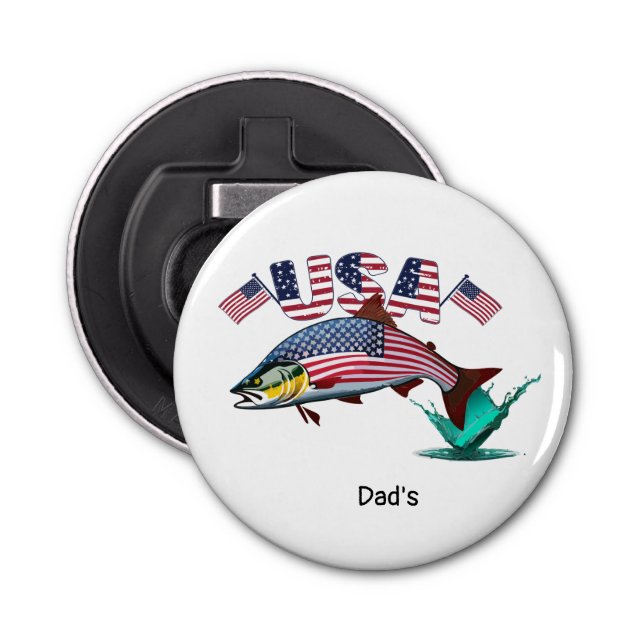 Abrebotellas Bandera patriótica cubierta de trucha arco iris (Anverso)