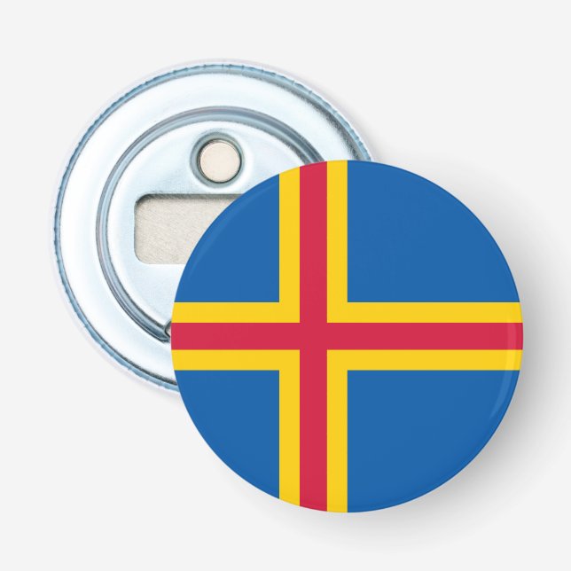 Abrebotellas Bandera patriótica de las Islas Åland (Anverso)