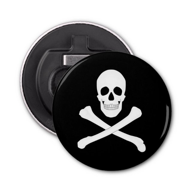 Abrebotellas Bandera pirata (cráneo y cruz) (Jolly Roger) (Anverso)