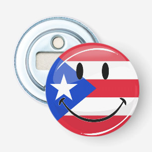 Abrebotellas Bandera puertorriqueña sonriente